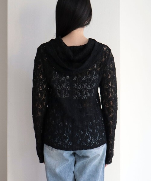 fredy emue（フレディエミュ）の「コットンレースフーディ（Tシャツ/カットソー・レディース・ブラック/オフホワイト・38）」の14枚目の写真