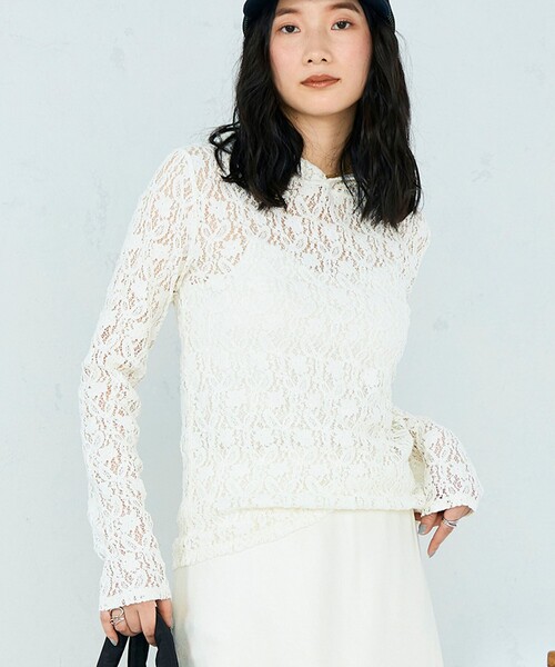 fredy emue（フレディエミュ）の「コットンレースフーディ（Tシャツ/カットソー・レディース・ブラック/オフホワイト・38）」の21枚目の写真