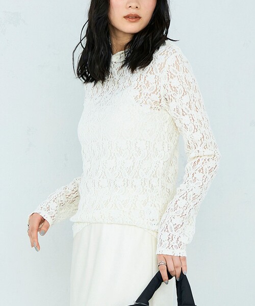 fredy emue（フレディエミュ）の「コットンレースフーディ（Tシャツ/カットソー・レディース・ブラック/オフホワイト・38）」の22枚目の写真