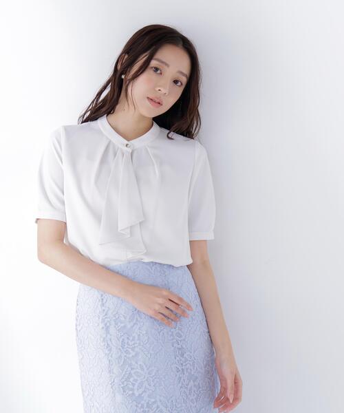セール】◇ラッフルボウタイブラウス半袖（シャツ/ブラウス）｜NATURAL
