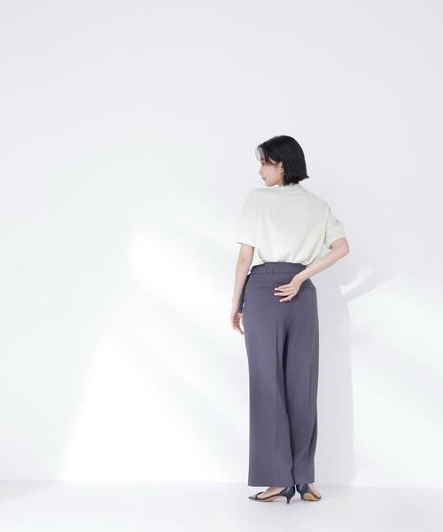 NATURAL BEAUTY BASIC(ナチュラルビューティーベーシック)の「◇ラッフルボウタイブラウス半袖(シャツ/ブラウス・レディース・ベージュ/イエロー/オフホワイト・SMALL/MEDIUM)」の7枚目の写真