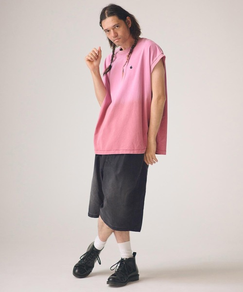 ADAM PATEK(アダムパテック)の「mp14756-blasted light moleskin wide shorts ショートパンツ(AP2618014)(その他パンツ・メンズ・ブルー/ブラック・2/1)」の4枚目の写真