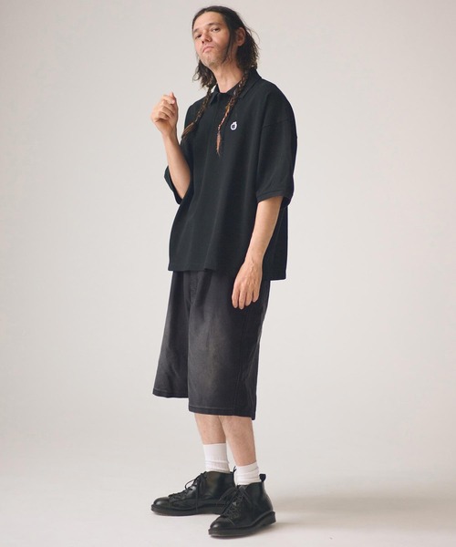 ADAM PATEK(アダムパテック)の「mp14756-blasted light moleskin wide shorts ショートパンツ(AP2618014)(その他パンツ・メンズ・ブルー/ブラック・2/1)」の7枚目の写真