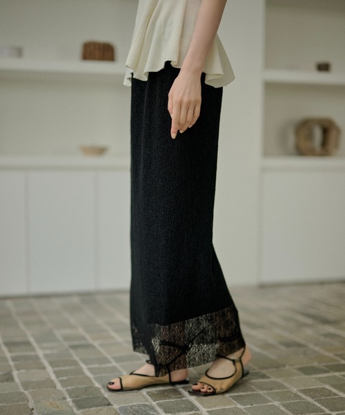 LAULEN(ローレン)の「lace narrow long skirt /レースナローロングスカート(スカート・レディース・ブラウン/ブラック・FREE)」の14枚目の写真