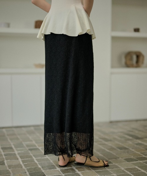 LAULEN(ローレン)の「lace narrow long skirt /レースナローロングスカート(スカート・レディース・ブラウン/ブラック・FREE)」の13枚目の写真