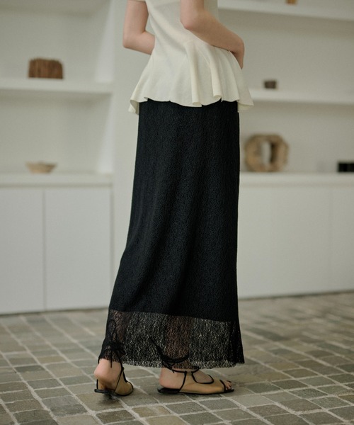LAULEN(ローレン)の「lace narrow long skirt /レースナローロングスカート(スカート・レディース・ブラウン/ブラック・FREE)」の12枚目の写真