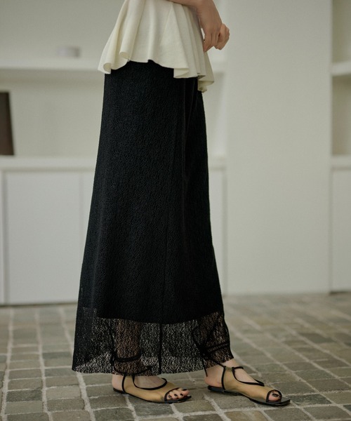 LAULEN(ローレン)の「lace narrow long skirt /レースナローロングスカート(スカート・レディース・ブラウン/ブラック・FREE)」の11枚目の写真