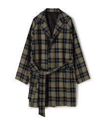 ERRICO FORMICOLA（エッリコフォルミコラ）の「ERRICO FORMICOLA ウールチェック ボタンレスベルテッドコート（その他アウター）」