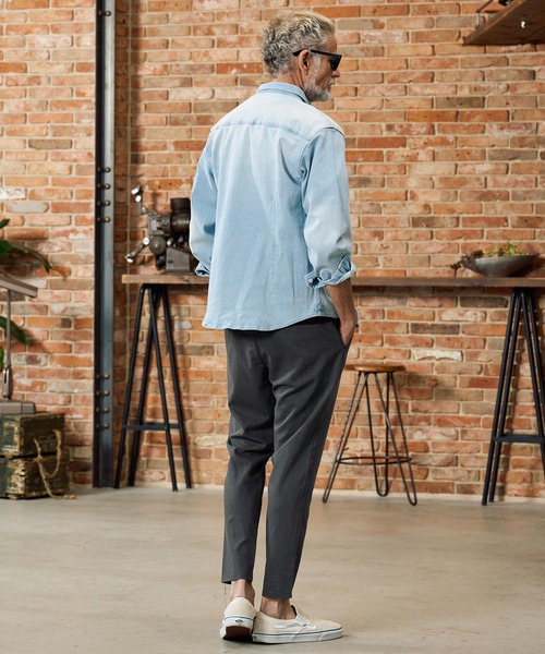 Maison code 13（メゾンコードサーティーン）の「mp14763-stretch oxford slacks スラックスパンツ(M26S-02)（スラックス・メンズ・チャコール/ブラック・S/M/L）」の9枚目の写真