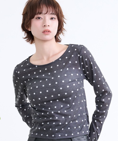 DAESE TOKYO(デセトウキョウ)の「『DAESE TOKYO/デセトウキョウ』シアードットカットソー(Tシャツ/カットソー・レディース・ブラック系1/ホワイト系1・FREE)」の7枚目の写真