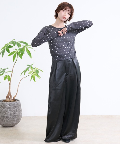 DAESE TOKYO(デセトウキョウ)の「『DAESE TOKYO/デセトウキョウ』シアードットカットソー(Tシャツ/カットソー・レディース・ブラック系1/ホワイト系1・FREE)」の12枚目の写真