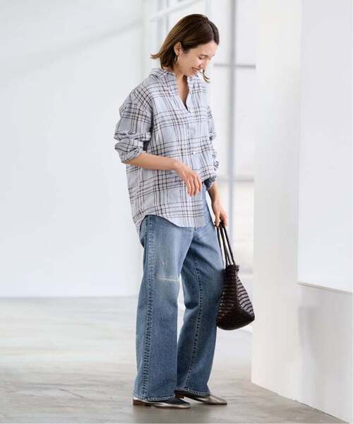 FRAMeWORK（フレームワーク）の「≪新色 / 追加≫フレンチリネンレギュラーシャツ2（シャツ/ブラウス・レディース・グリーン/ブルー/ダークブルー・FREE）」の10枚目の写真