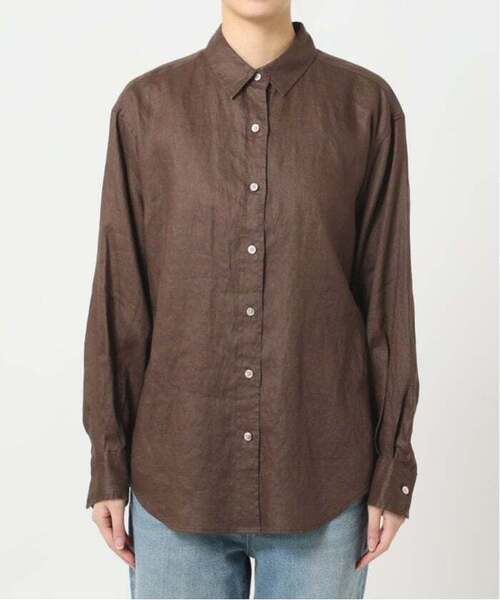 FRAMeWORK（フレームワーク）の「≪新色 / 追加≫フレンチリネンレギュラーシャツ2（シャツ/ブラウス・レディース・グリーン/ブルー/ダークブルー・FREE）」の14枚目の写真