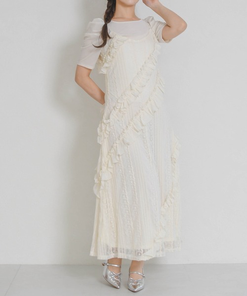 31 Sons de mode(トランテアン ソン ドゥ モード)の「一部店舗限定 2026春夏新作 フリルキャミロングワンピース(ワンピース・レディース・ホワイト・フリ-)」の3枚目の写真
