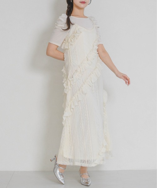31 Sons de mode(トランテアン ソン ドゥ モード)の「一部店舗限定 2026春夏新作 フリルキャミロングワンピース(ワンピース・レディース・ホワイト・フリ-)」の6枚目の写真