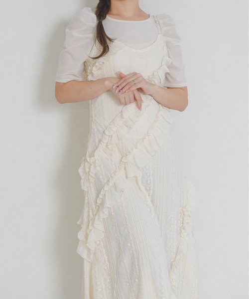 31 Sons de mode(トランテアン ソン ドゥ モード)の「一部店舗限定 2026春夏新作 フリルキャミロングワンピース(ワンピース・レディース・ホワイト・フリ-)」の7枚目の写真