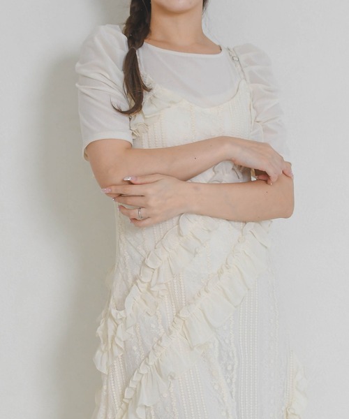 31 Sons de mode(トランテアン ソン ドゥ モード)の「一部店舗限定 2026春夏新作 フリルキャミロングワンピース(ワンピース・レディース・ホワイト・フリ-)」の9枚目の写真