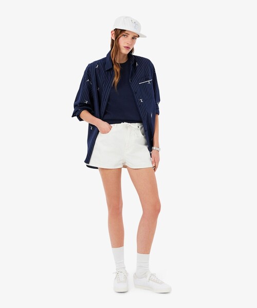 LACOSTE(ラコステ)の「透かし編み シームレス3Dニット半袖セーター(ニット/セーター・レディース・ネイビー/イエロー・40/38/36/34)」の11枚目の写真