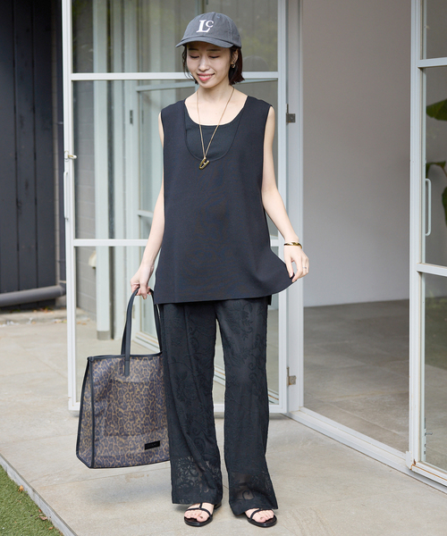 SLOBE IENA(スローブイエナ)の「《シリーズあり/》レースカットパンツ(その他パンツ・レディース・ホワイト/ベージュ/ブラック・FREE)」の4枚目の写真