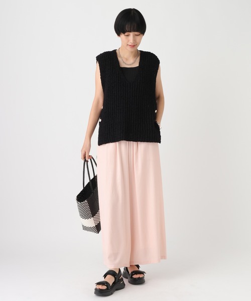 Elura(エルーラ)の「シャリサラワイドパンツ<低身長サイズあり>/661819(その他パンツ・レディース・ライトピンク/ネイビー/ダークブラウン/ベージュ・MEDIUM/FREE(S)/LARGE/SMALL)」の15枚目の写真