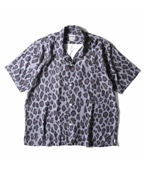 HOUSTON（ヒューストン）の「【26SS新色追加】HOUSTON ヒューストン LEOPARD ALOHA SHIRT レオパード アロハシャツ / 開襟シャツ（シャツ/ブラウス・メンズ・ターコイズブルー/オフホワイト/ライム/パープル/ベージュ/チャコール・XL/L/M/XXL）」の9枚目の写真