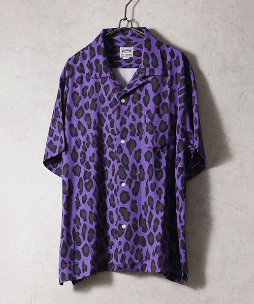 HOUSTON（ヒューストン）の「【26SS新色追加】HOUSTON ヒューストン LEOPARD ALOHA SHIRT レオパード アロハシャツ / 開襟シャツ（シャツ/ブラウス・メンズ・ターコイズブルー/オフホワイト/ライム/パープル/ベージュ/チャコール・XL/L/M/XXL）」の7枚目の写真