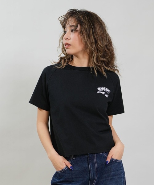 LURKING CLASS(ラーキングクラス)の「【ムラサキスポーツ限定】LURKING CLASS/ラーキングクラス 半袖 Tシャツ クロップド丈 GOOD TIMES 2 RAGLN MINI ST26STM04W(Tシャツ/カットソー・レディース・ブラック×ホワイト/ホワイト×ブラック・L/M)」の9枚目の写真
