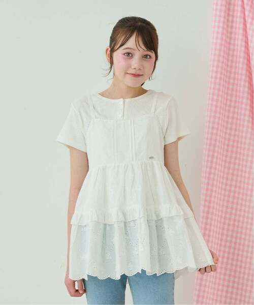 リボンレースチュニック＆【接触冷感】Tシャツセット（チュニック 