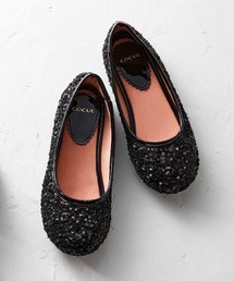 Live in comfort | ＣＯＣＵＥ×リブ　イン　コンフォート　歩きやすくて主役級に華やかな　スパンコールフラットパンプス〈ブラック〉(パンプス)