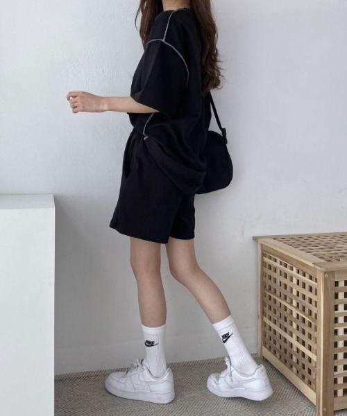 boemy（ボエミー）の「【セットアップ】ステッチデザインカットソー（セットアップ・レディース・ブラック・M/L/XL）」の14枚目の写真