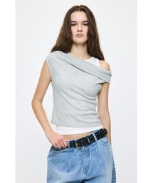 moussy ASYMMETRY TWIST NECK トップス MOUSSY | ASYMMETRY TWIST NECK トップス (Tシャツ・カットソー(長袖