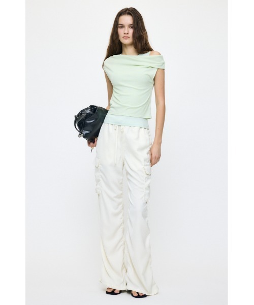 MOUSSY LAYERED OFF SHOULDER トップス LAYERED OFF SHOULDER トップス（Tシャツ/カットソー）｜MOUSSY