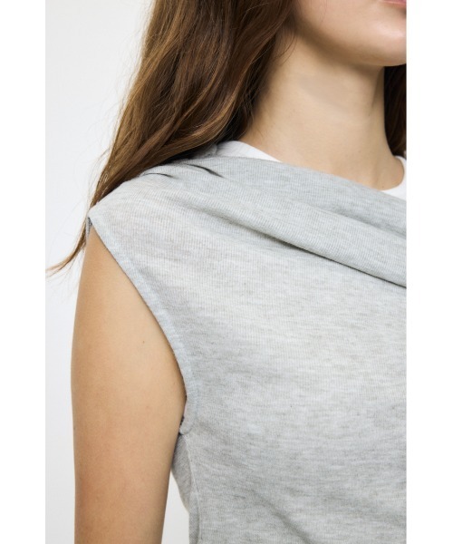 MOUSSY（マウジー）の「LAYERED OFF SHOULDER トップス（Tシャツ/カットソー・レディース・ミント/アイボリー/ブラック/杢グレー・FREE）」の6枚目の写真