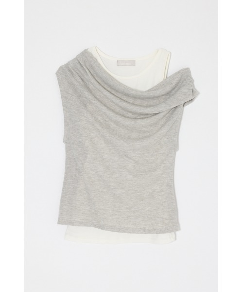 MOUSSY（マウジー）の「LAYERED OFF SHOULDER トップス（Tシャツ/カットソー・レディース・ミント/アイボリー/ブラック/杢グレー・FREE）」の9枚目の写真
