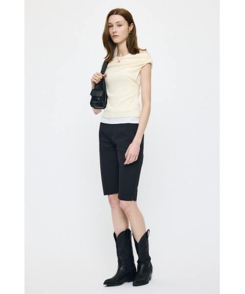 MOUSSY LAYERED OFF SHOULDER トップス MOUSSY | LAYERED OFF SHOULDER トップス (Tシャツ・カットソー(半袖