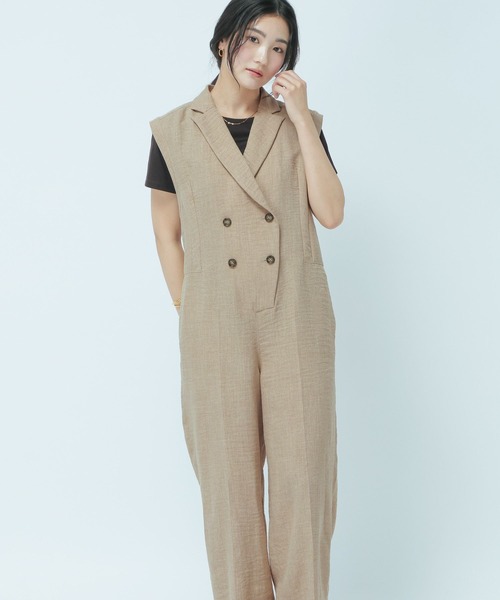 GLOBAL WORK(グローバルワーク)の「リネンライクオールインワン/661479(つなぎ/オールインワン・レディース・ライトベージュ/サックスブルー・MEDIUM/LARGE)」の17枚目の写真