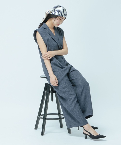 GLOBAL WORK(グローバルワーク)の「リネンライクオールインワン/661479(つなぎ/オールインワン・レディース・ライトベージュ/サックスブルー・MEDIUM/LARGE)」の20枚目の写真