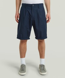Pleated Chino Shorts/フロントプリーツデザインコットンリネンチノショートパンツ