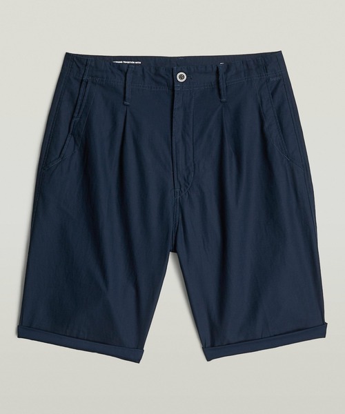 G-STAR(ジースター)の「Pleated Chino Shorts/フロントプリーツデザインコットンリネンチノショートパンツ(その他パンツ・メンズ・ダークブルー・28inch/30inch/32inch/34inch)」の6枚目の写真