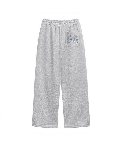 RANDOMOFF(ランダムオフ)の「NACRE GLOW ONE TUCK WIDE SWEAT PANTS (2color)(スウェットパンツ・レディース・ライトグレー/ブラック・SMALL/MEDIUM/LARGE)」の2枚目の写真