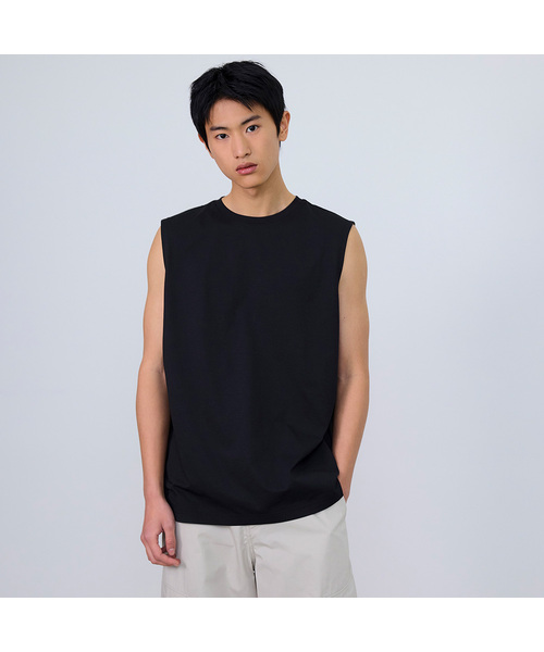 MINDBRIDGE(マインドブリッジ)の「ドゥグッド_ソロナクールタッチレギュラーフィットスリーブレス - 2カラー(Tシャツ/カットソー・メンズ・ブラック/ホワイト・95/100/105/110)」の1枚目の写真
