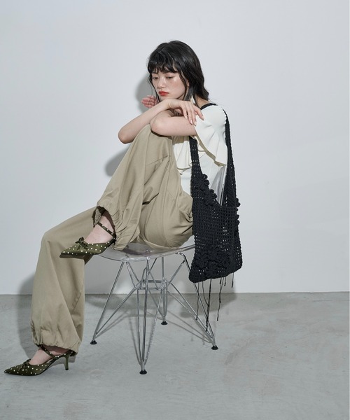 THE YOn（ザヨン）の「フラワーモチーフワンハンドルメッシュトート（トートバッグ・レディース・ベージュ/ブラック/アイボリー・FREE）」の17枚目の写真