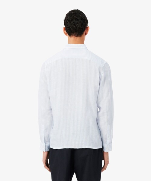 LACOSTE(ラコステ)の「リネンストライプシャツ(シャツ/ブラウス・メンズ・ライトブルー/ライトグリーン・41/40/39/38)」の4枚目の写真