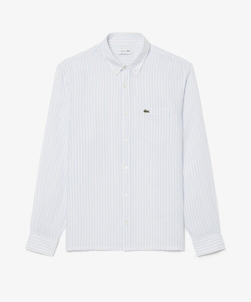 LACOSTE(ラコステ)の「リネンストライプシャツ(シャツ/ブラウス・メンズ・ライトブルー/ライトグリーン・41/40/39/38)」の5枚目の写真