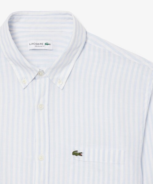 LACOSTE(ラコステ)の「リネンストライプシャツ(シャツ/ブラウス・メンズ・ライトブルー/ライトグリーン・41/40/39/38)」の6枚目の写真