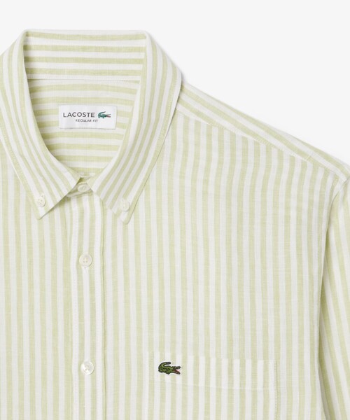 LACOSTE(ラコステ)の「リネンストライプシャツ(シャツ/ブラウス・メンズ・ライトブルー/ライトグリーン・41/40/39/38)」の13枚目の写真