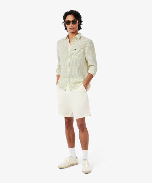 LACOSTE(ラコステ)の「リネンストライプシャツ(シャツ/ブラウス・メンズ・ライトブルー/ライトグリーン・41/40/39/38)」の16枚目の写真