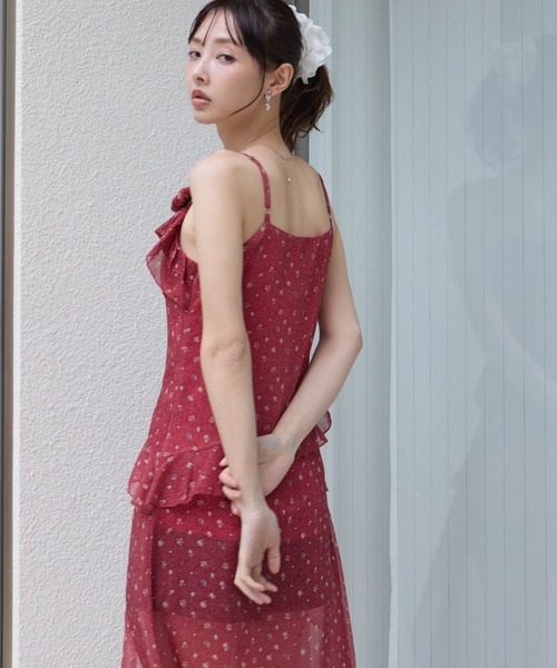 krahe(クレーエ)の「立体フラワーモチーフ シアーフリルチュニック / キャミドレス(ワンピース・レディース・ブルー/アイボリー/レッド・FREE)」の18枚目の写真