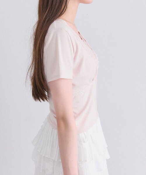 OLIVE des OLIVE(オリーブデオリーブ)の「レース半袖トップス(Tシャツ/カットソー・レディース・ブラック/ピンク/オフホワイト・FREE)」の19枚目の写真