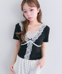 OLIVE des OLIVE | レース半袖トップス(Tシャツ/カットソー)